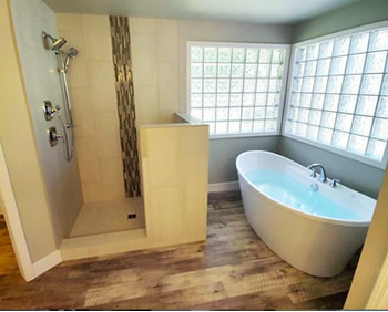 Residential bathroom plumbing remodel