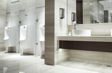 Commercial plumbing photo of public restroom